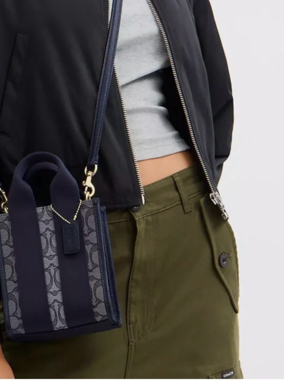 NWT Coach Smith Mini Tote Bag In Navy Signature Jacquard - Picture 9 of 9